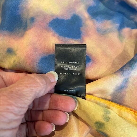 Rokh Women's Orange Tie Dye Open Side Spaghetti Strap Top Size 10 (FR42) - Picture 10 of 12